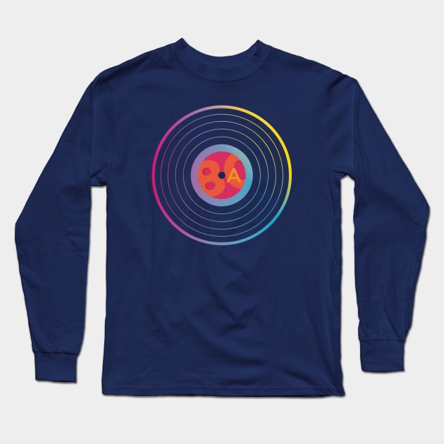 Retro Vinyl Record Long Sleeve T-Shirt by Dellan